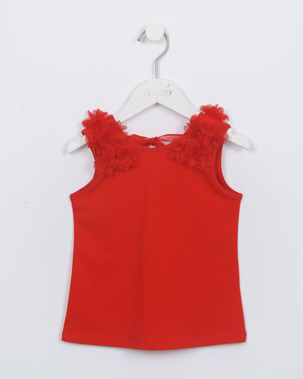 Picture of ND7014 GIRLS TOP WITH FRILL ON THE COLLAR & BOW AT THE BACK